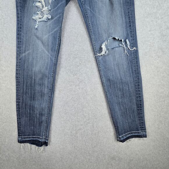 Vigoss Womens 32x29 The Chelsea Skinny Distressed Stretch Jeans Raw Hem - Picture 5 of 16